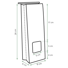 Bolsa SOS Kraft con Cierre y Ventana 9+6x26cm (50 Uds)