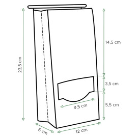 Bolsa SOS Kraft con Cierre y Ventana 12+6x23,5cm (50 Uds)