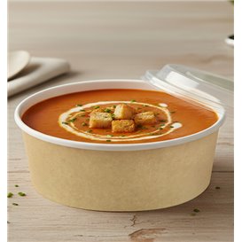 Tarrina de Cartón Kraft con Tapa PP 38 Oz/1140ml (100 Uds)