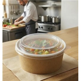Tarrina de Cartón Kraft con Tapa PP 25 Oz/750ml (50 Uds)