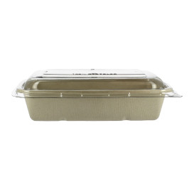 Envase Caña de Azúcar con tapa 950ml 230x160x60mm (15 Uds)