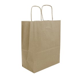 Bolsa Papel Kraft con Asas 100g/m² 22+11x27cm (25 Uds)