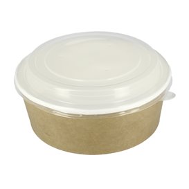 Tarrina de Cartón Kraft con Tapa PP 38 Oz/1140ml (100 Uds)