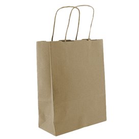 Bolsa Papel Kraft con Asas 100g/m² 18+8x24cm (450 Uds)