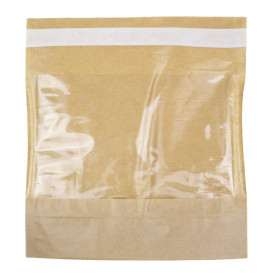 Bolsas con Base y Ventana Autocierre Kraft 14x16 cm (4000 Uds)