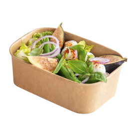 Envase Rectangular Kraft Microondable 750ml 17,2x12x5,8cm (300 Uds)