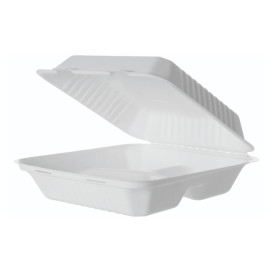Envase Bisagra Caña de Azúcar + PLA 3C 23x23x7,5cm (50 Uds)