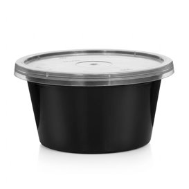Tarrina PP Negra para Salsas con Tapa 60ml (2.000 Uds)