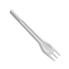Tenedor de Fibra Moldeada Blanco 16,5cm (1.000 Uds)