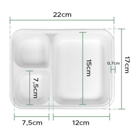 Bandeja de Caña de Azúcar para Nachos 3C 16,5x21x5x3,5cm (50 Uds)