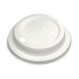 Tapa Travel con Agujero Fibra Moldeada Blanca Ø9,0cm (50 Uds)