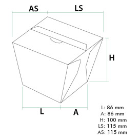 Caja de Comida para Llevar Wok Kraft 780ml (20 Uds)