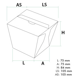 Caja de Comida para Llevar Wok Kraft 450ml (350 Uds)