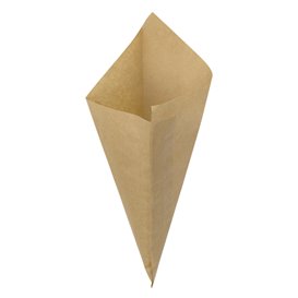 Cono de Papel Antigrasa Kraft 27,5cm 250gr (1.600 Uds)