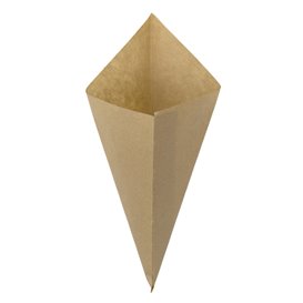 Cono de Papel Antigrasa Kraft 25,5cm 100gr (1.600 Uds)