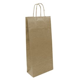 Bolsa Papel Kraft para Botellas Asas 18+8x39cm (250 Uds)