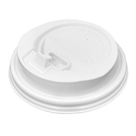 Tapa Plana Cruz PS para Vaso Cartón Blanca Ø9,0cm (50 Uds)