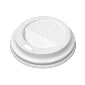Tapa Travel con Agujero PS para Vaso Cartón Blanca Ø6,2cm (1.000 Uds)