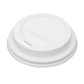 Tapa SIP de PS para Vaso Cartón Blanca Ø7,3cm (50 Uds)