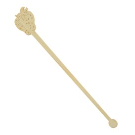 Agitador de Bambú Fresa para Bebida 14cm (50 Uds)
