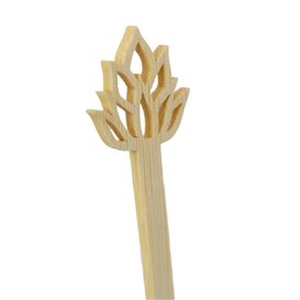 Agitador de Bambú Flor de Loto para Bebida 14cm (50 Uds)