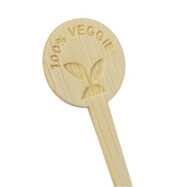 Palillo Marcador de Bambú Veggie 10cm (600 Uds)