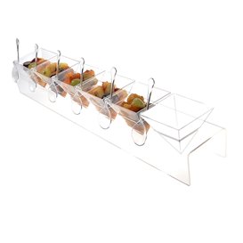 Soporte para Conos PS Transparente 6 Huecos 40x6.5x7cm (6 Uds)