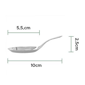 Cucharita Plástico para Salsas Plateada 10 cm (500 uds)
