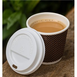 Tapa Travel con Agujero PS para Vaso Cartón Blanca Ø6,2cm (1.000 Uds)