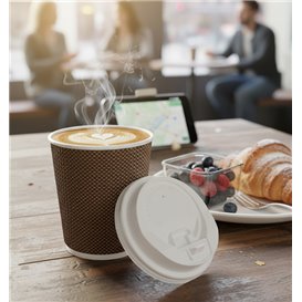 Tapa SIP de PS para Vaso de Cartón Blanca Ø9cm (50 Uds)