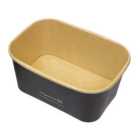 Envase Rectangular Negro 1000 ml 17,3x12,1x7,1cm (300 Uds)