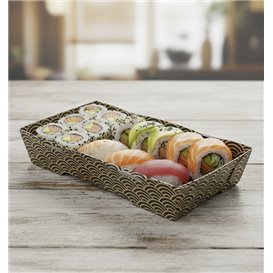 Envase para Sushi de Cartón ''Waves'' 12x6,2cm (600 Uds)