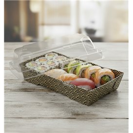 Tapa para Envase de Sushi rPET 12x6,2cm (50 Uds)