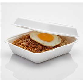 Envase MenuBox Caña Azúcar Blanco 20x16x7cm (50 Uds)