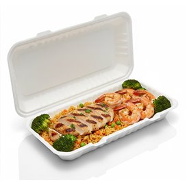 Envase MenuBox Caña Azúcar Blanco 32x15x6cm (250 Uds)