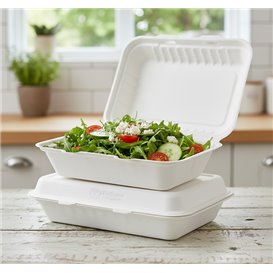 Envase MenuBox Caña Azúcar Blanco 26x16x6cm (250 Uds)