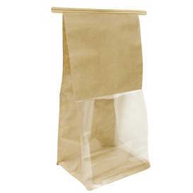 Bolsa Papel SOS y Ventana Expositora BOPP con Cierre 12+6x23,5cm (50 Uds)