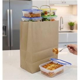 Bolsa Papel Kraft con Asas 115g/m² 22+10x27cm (250 Uds)