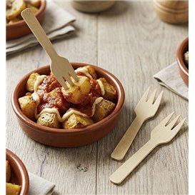 Tenedor de Bambú 9cm (100 Uds)